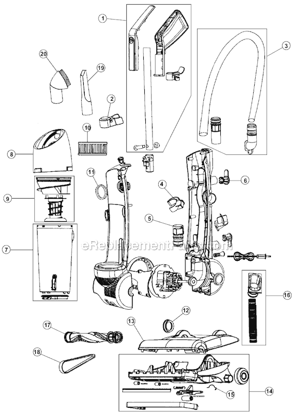 Page A Diagram and Parts List for M084506  Dirt Devil Upright Vacuum